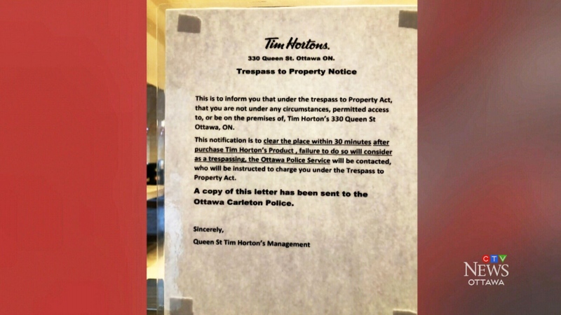 Downtown Tim Hortons institutes time limit