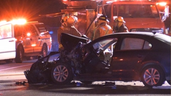 A serious crash near Talbotville, Ont. injured five people, Monday, Dec. 16, 2019. (Daryl Newcombe/CTV London)