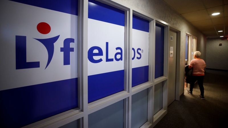 LifeLabs signage is seen outside of one of the lab's Toronto locations, Tuesday, Dec. 17, 2019. (THE CANADIAN PRESS/Cole Burston)