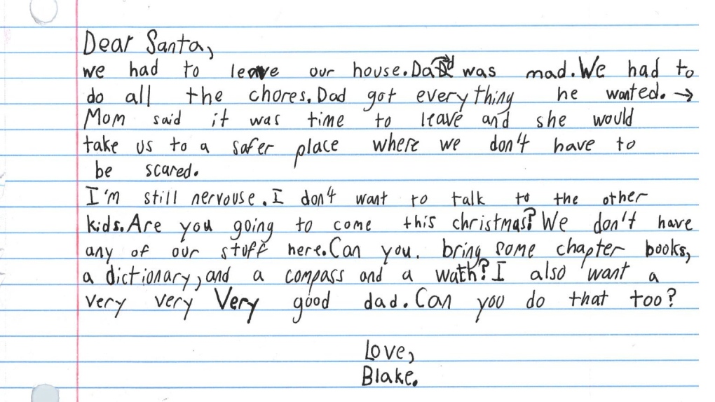Boy's letter