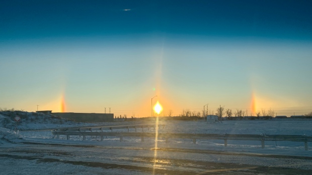The sun dog as seen near Innes and Mer Bleue roads at 8 a.m. on Thursday, Dec. 19, 2019. (Marshall Clark/CTV Viewer)