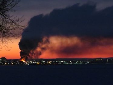 View of North Bay Fire from Nipissing First Nation