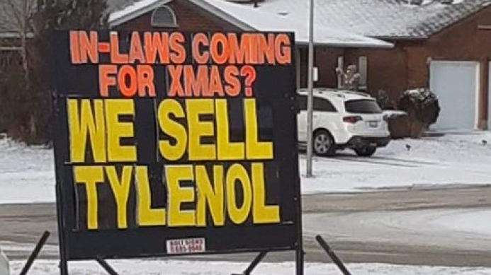This sign outside Glenroy Pharmacy is getting lots of attention from customers. (Courtesy Messenger User shawncorey215) 