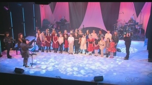 The Barontones, from R.L. Beattie Public School, performs Christmas at the Hop on the 2019 CTV Lion's Children's Christmas Telethon.