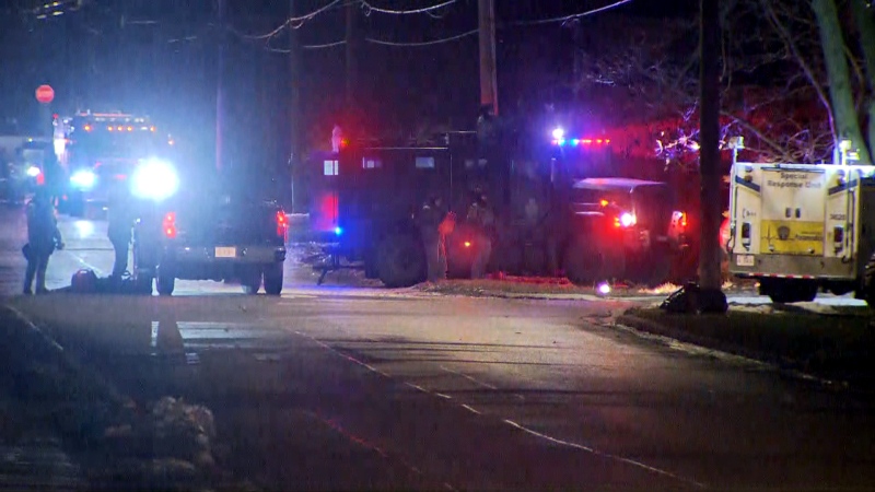 Emergency vehicles are seen in Richmond Hill on Friday evening. (CTV News Toronto)