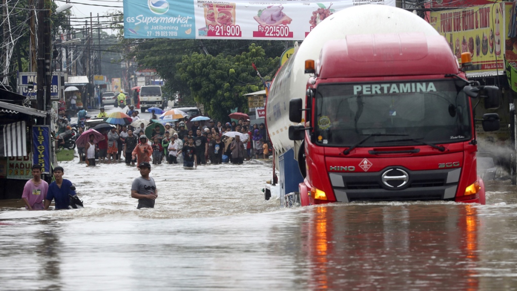 Flooding on the outskirts of Jakarta, Indonesia