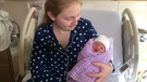 Windsor Regional Hospital welcomes a baby girl, Ariah Knelsen on Jan.1, 2020. (Stefanie Masotti / CTV Windsor)  