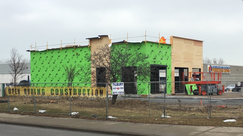 Looks like a Tim Hortons is under construction on Forest Glade Drive and Lauzon Parkway in Windsor on Friday, Jan. 3, 2020. (Chris Campbell / CTV Windsor)