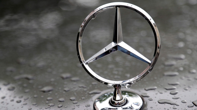 A July 28, 2017 file photo shows the logo of German car manufacturer Mercedes-Benz in Munich, Germany. (AP Photo/Matthias Schrader, File)