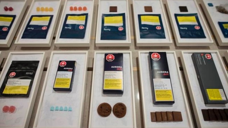 A variety of cannabis edibles are displayed at the Ontario Cannabis Store in Toronto on Friday, January 3, 2020. THE CANADIAN PRESS/ Tijana Martin