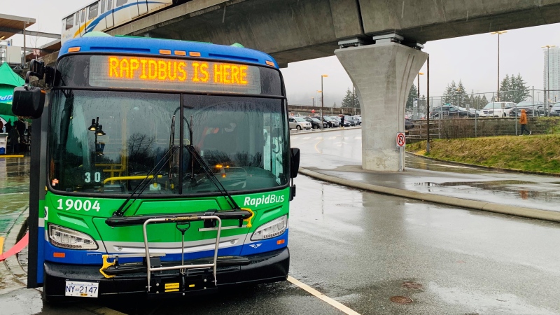 A RapidBus is seen in a handout image supplied by TransLink.