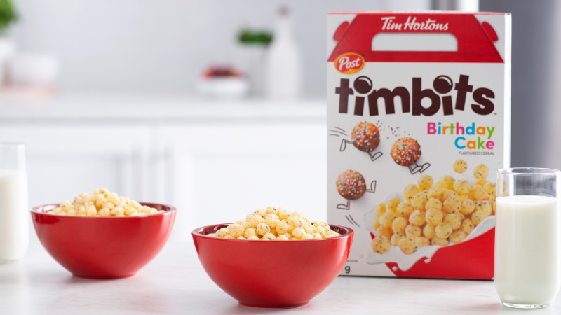 Post Timbits birthday cake cereal