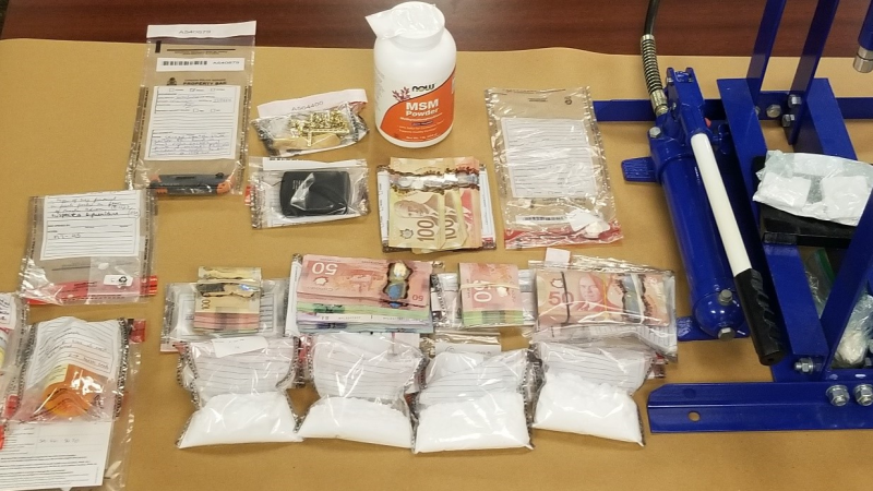 London police provided this picture of items seized during a drug bust on Friday, Jan. 3, 2020. 