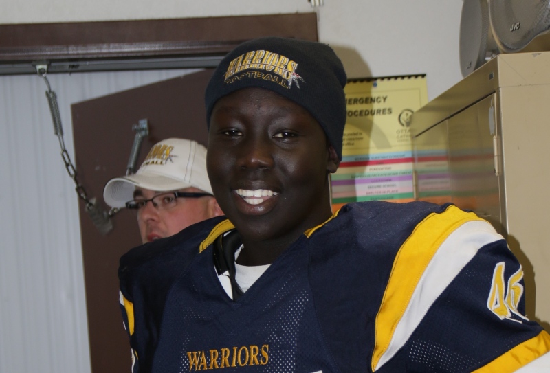 Police say 18-year-old Manyok (Manny) Akol was killed in the shooting on Gilmour St. on Wednesday. Akol played football for a number of  years with the Bell Warriors program. (Photo courtesy of Bell Warriors Football Club, January 8, 2020) 