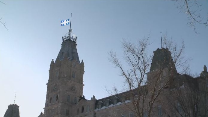 Quebec's flag at half-staff 