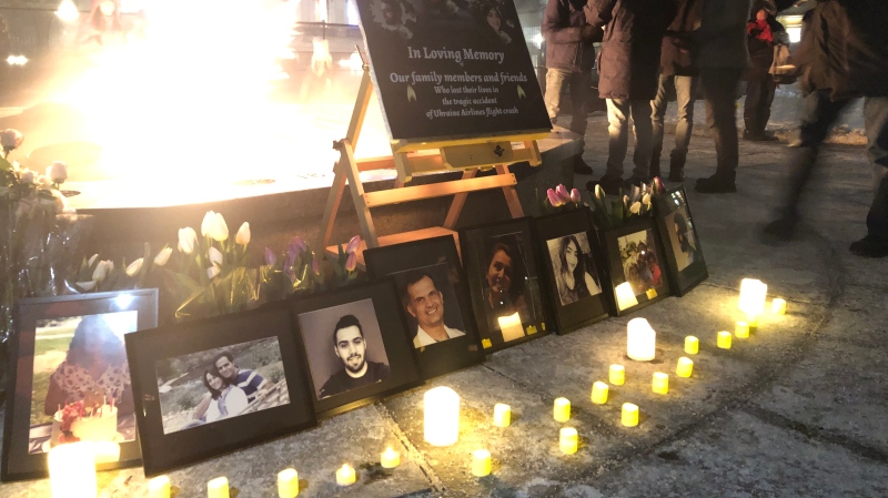 Hundreds of people attended a candlelight vigil on Parliament Hill Thursday, Jan. 9, 2020 to remember the 63 Canadians killed in the Ukrainian International Airlines crash in Iran. (Christina Succi/CTV Ottawa)