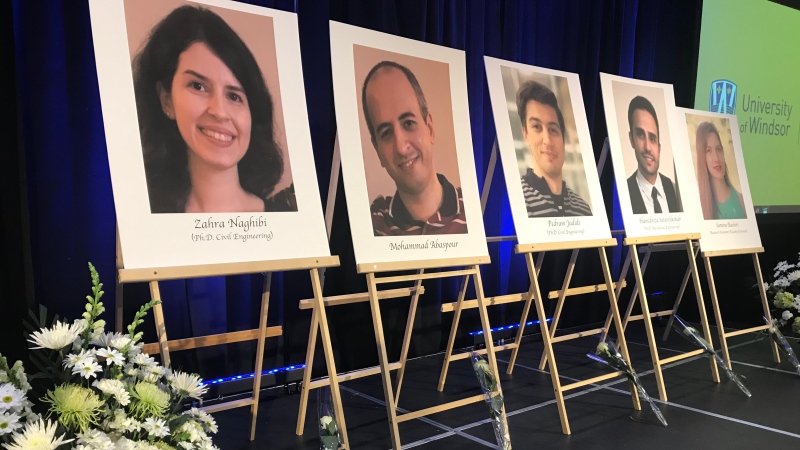 A memorial service takes place at the University of Windsor for Iran plane crash victims in Windsor on Friday, Jan. 10, 2020. (Angelo Aversa / CTV Windsor)