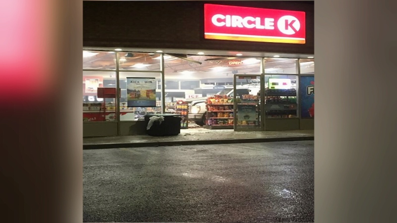 No one was injured when a van drove into a convenience store in Kanata on Friday.