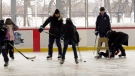 Dozens of newcomers slipped on skates for the first time and received a warm introduction to the winter past-time from Winnipeg Jets star Josh Morrissey.