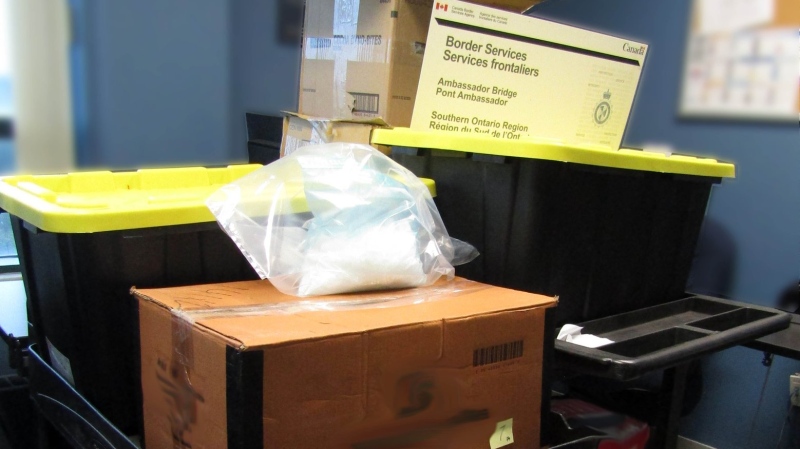 About 200 kilograms of suspected methamphetamine, worth $25 million, was seized at the Ambassador Bridge in Windsor. (Courtesy CBSA)