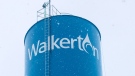 The water tower in Walkerton, Ont. is seen in this photo from the Municipality of Brockton.