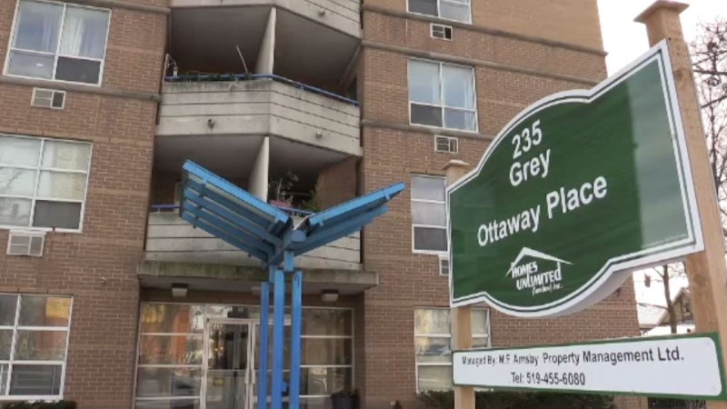 Geared-to-income housing at 235 Grey Street is seen in London, Ont. (Reta Ismail / CTV London)