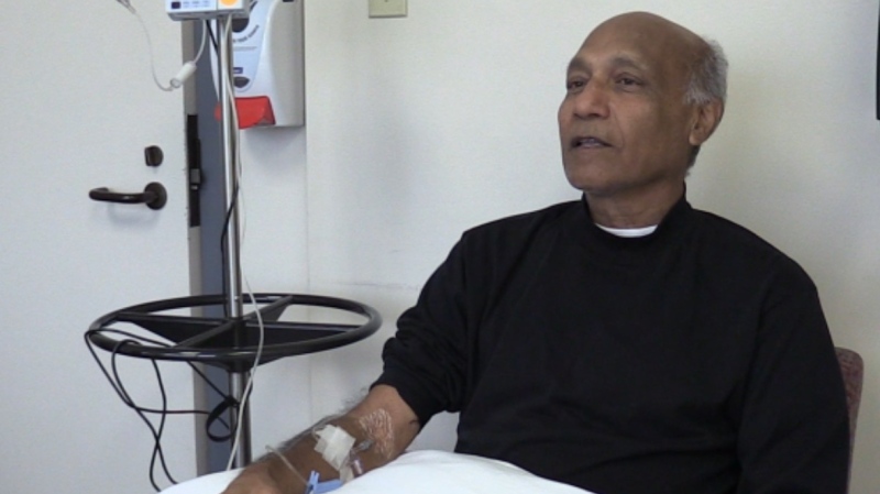Shiraz Mohammed undergoes immunotherapy at Parkwood Institute in London, Ont. on Thursday, Jan. 16, 2020. (Celine Zadorsky / CTV London)