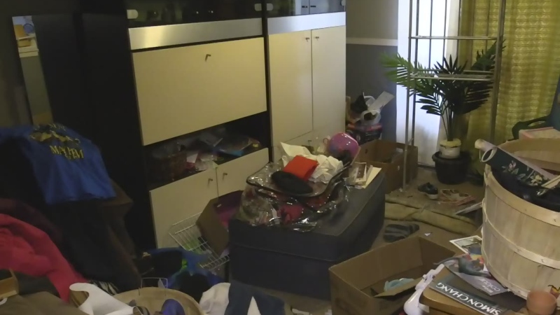 Items left behind after a rent-geared-to-income tenant was evicted is seen in London, Ont. (Reta Ismail / CTV London)