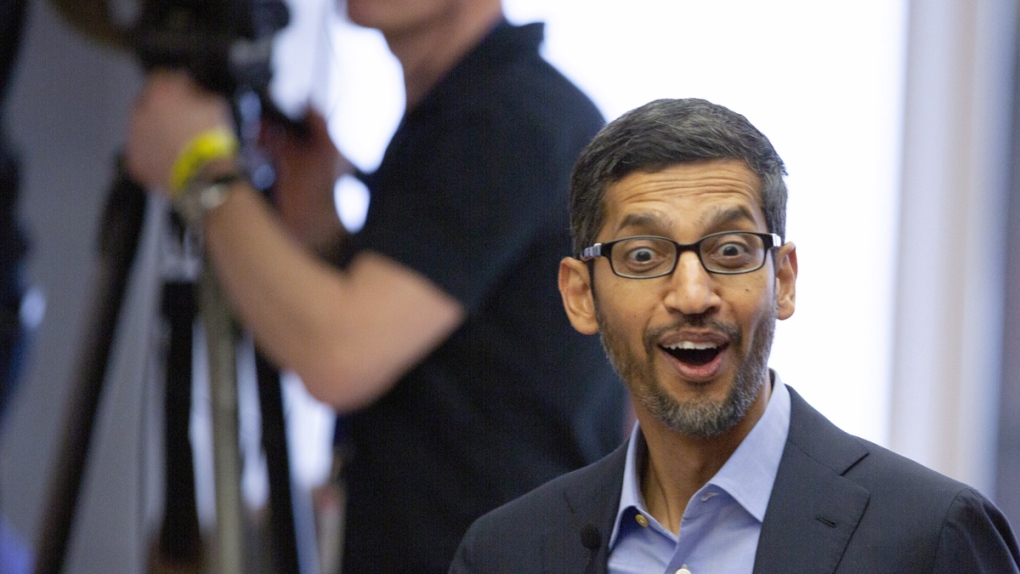 Google's chief executive Sundar Pichai in Brussels