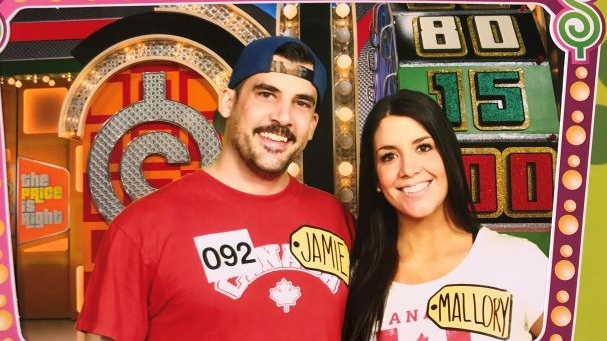 Jamie Scissions and his wife Mallory appeared on the Price is Right on Jan. 20. (Supplied: The Scissions') 