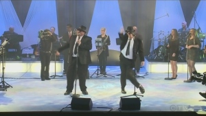 Sudbury Blues Brothers performs Jailhouse Rock at the 2019 CTV Lion's Children's Christmas Telethon.