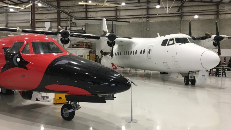 The hangar of the Norton Wolfe School of Aviation Technology at Fanshawe College is seen in London, Ont. on Monday, Jan. 27, 2020. (Celine Zadorsky / CTV London)