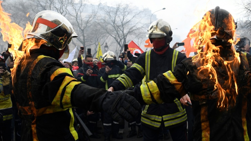 Firefighter protest