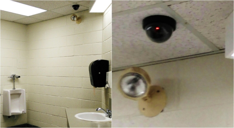 A fake camera, seen in the photos above, was installed at an elementary school in Newmarket, Ont. (Supplied)