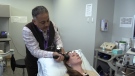 Dr. Amer Burhan demonstrates Electroconvulsive Therapy at the Parkwood Institute in London, Ont. on Tuesday, Jan. 29, 2020. (Celine Zadorsky / CTV London)