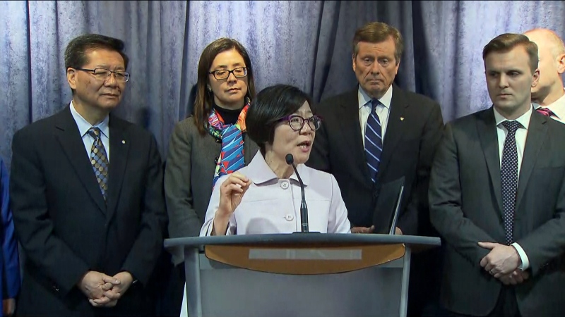 Amy Go, interim National President of the Chinese Canadian National Council for Social Justice, addresses the discrimination against Chinese Canadians following the coronavirus outbreak. (CTV News Toronto)
