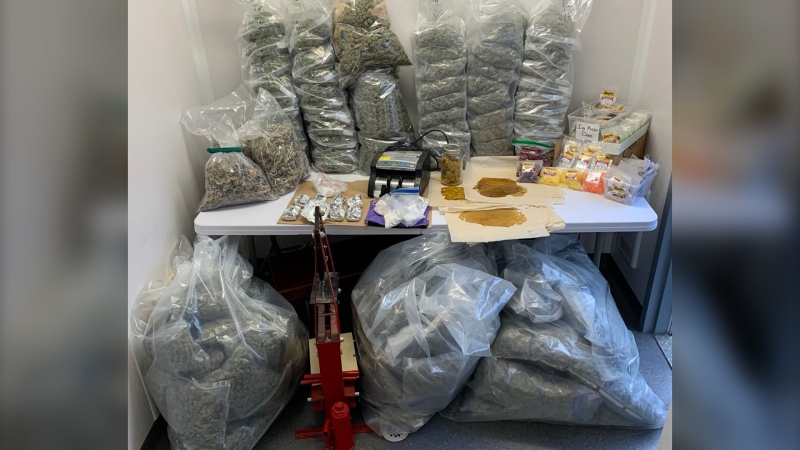 Mounties in Chilliwack have arrested two men and seized more than 100 pounds of cannabis they say was being sold illegally. (Chilliwack RCMP)