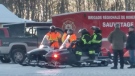 Emergency crews respond to a fatal snowmobile collision in Sormany, N.B., on Jan. 30, 2020. (Submitted: Josee Godin)