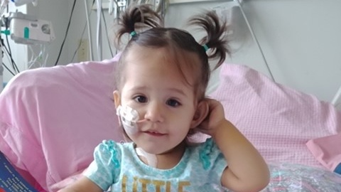 Savannah Hill, 18 months old, needs a stem cell transplant to cure an extremely rare form of leukemia.