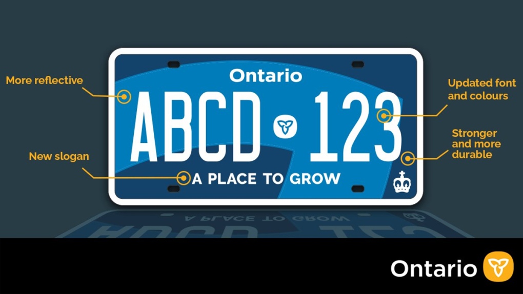 New Ontario licence plate