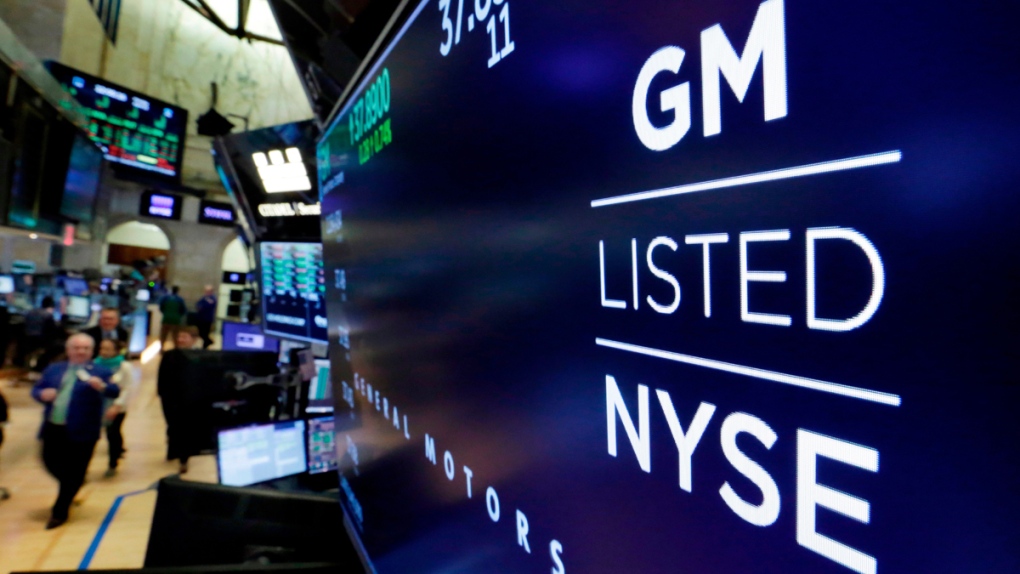 General Motors logo at the NYSE in 2018