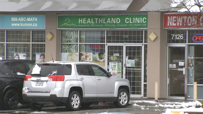 Police say two clients of the HealthLand Clinic in Surrey, B.C. were allegedly sexually assaulted while getting massage treatments in January 2020. 