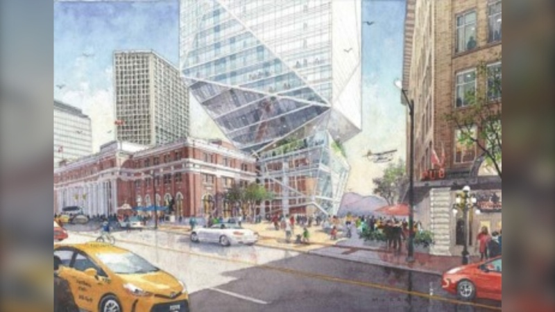 Artist rendering of The Crystal at Waterfront Square. (Cadillac Fairview)