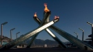 The Olympic cauldron burns at the 2010 Vancouver Winter Olympics Monday Feb.22, 2010. (THE CANADIAN PRESS / Adrian Wyld)