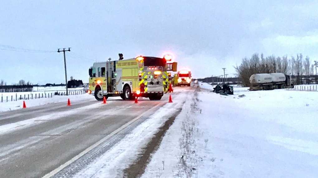 fatal crash, Feb 9 2020, Highway 60 and TWP 501A