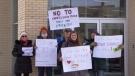Protesters march in support of a B.C. First Nation band in Goderich, Ont. on Monday, Feb. 10, 2020. (Scott Miller / CTV London)