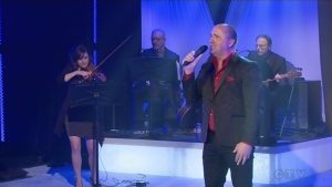 Marc Aubin sings for the CTV Lions Telethon