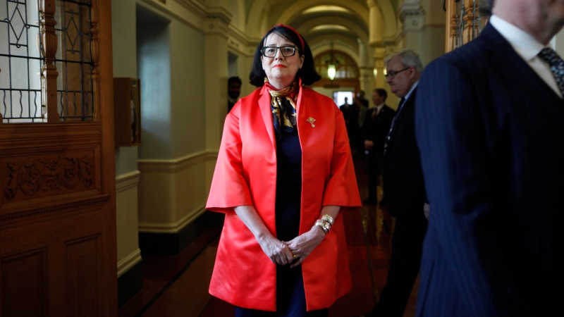 Lt.-Gov. Janet Austin arrives to prorogue the session before the throne speech at B.C. Legislature in Victoria, B.C., on Tuesday, February 11, 2020. THE CANADIAN PRESS/Chad Hipolito