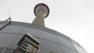 A group of Grade 3 students, along with parent volunteers, were trapped inside an elevator at the Calgary Tower Tuesday.