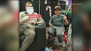 11-year old Romeo  Nakoolak suffers from brittle bone disease and relies on his custom wheelchair.  The chair was stolen along with his family's van late Saturday night. (Image: Theresa Kalirk)